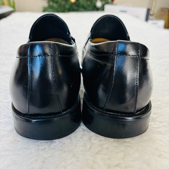 Stacy Adams Black Leather Slides On Dress Shoes size 11 W - Picture 9 of 11